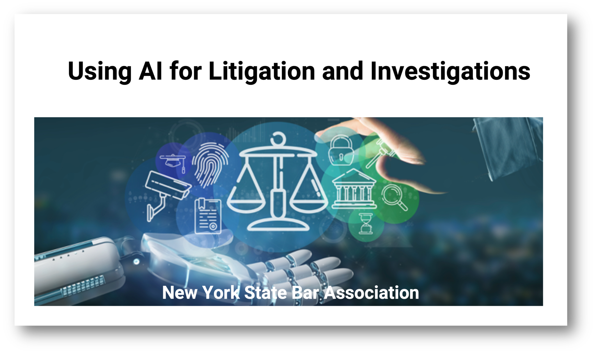 Tredennick presents at the NYSBA CLE on Using AI for Litigation and